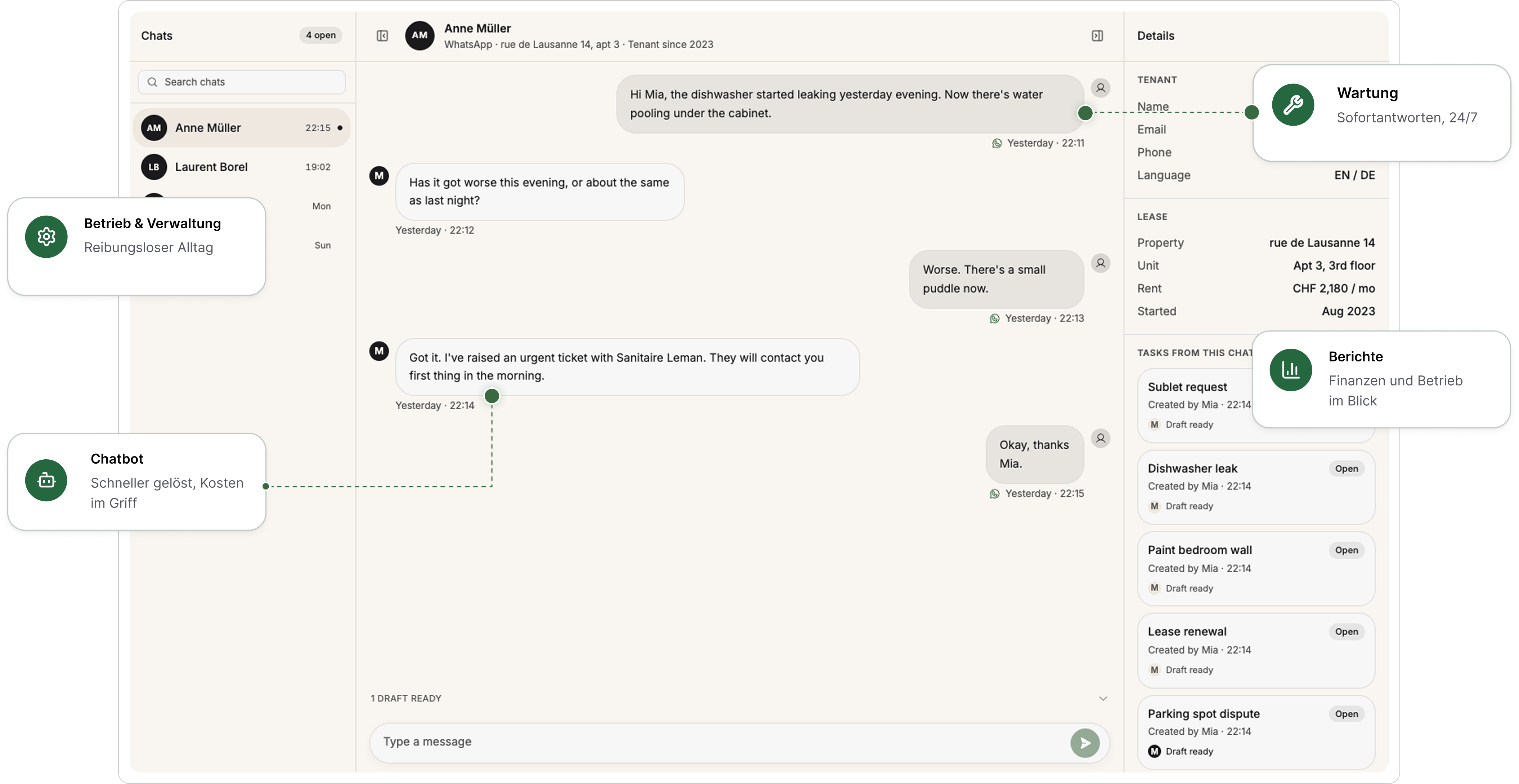 Propevo-Plattform mit Dashboard, Chatbot und mobiler App